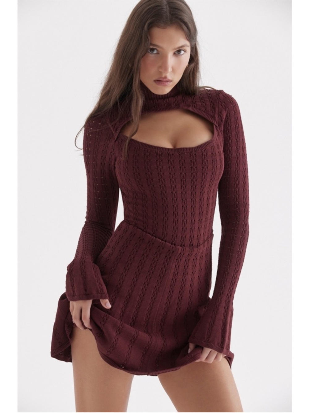 NEW House of CB Evalina Dress Wine XS